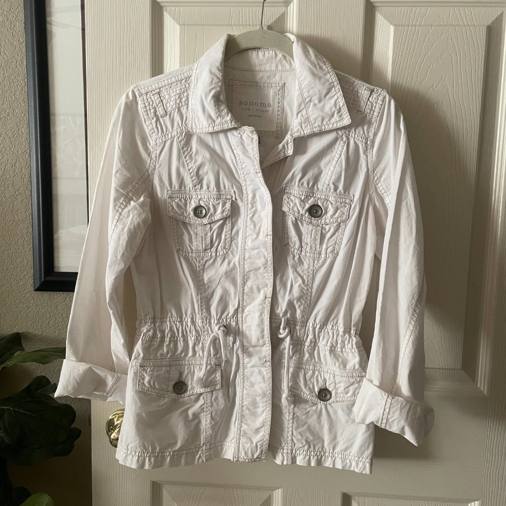 Sonoma White Light Weight Utility Jacket